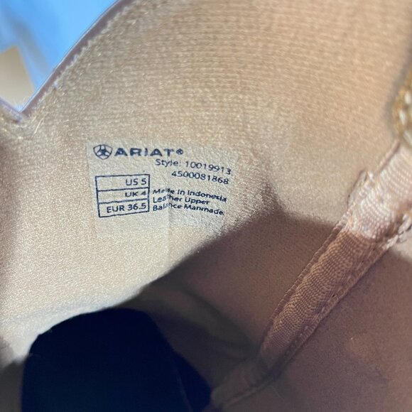 Ariat Kid's Boots Western Patriot Sand Storm Camo American Flag Mocha Suede 5 - Picture 15 of 16